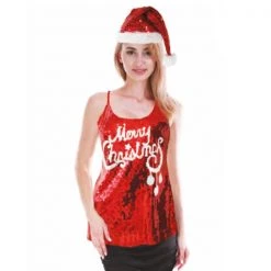 Everything Party Christmas Sequin Singlet With Merry Christmas Costume