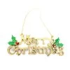 JD Party Gold Merry Christmas Hanging Sign With Holly By Event