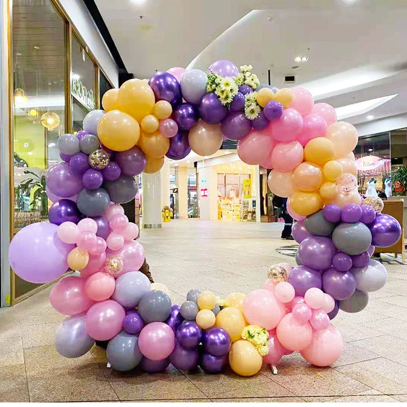 Everything Party Balloon Garland On 1.5m Metal Circle Display Stand Balloons