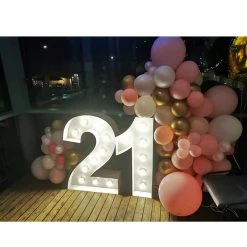 Everything Party Balloons 21st Birthday Balloon Garland With 1m LED Number Lights