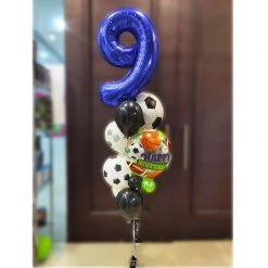 Everything Party 9th Birthday Soccer Sports Theme Helium Balloon Bouquet