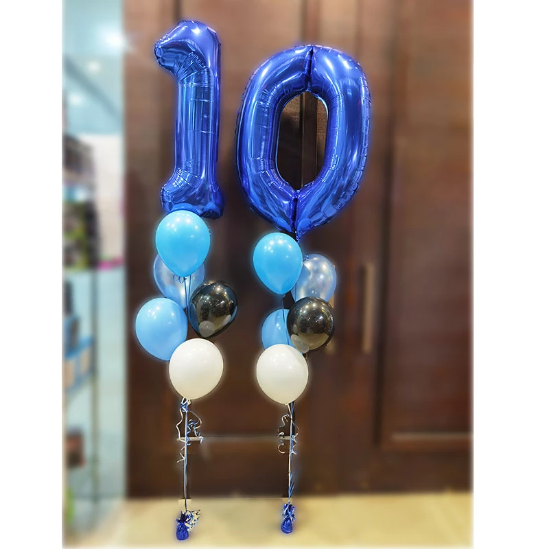 Everything Party Balloons 10th Birthday Jumbo Foil Number Helium Balloon Bouquet