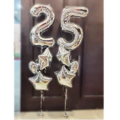 Everything Party 25th Birthday Jumbo Foil Number Helium Balloon Bouquet Balloons