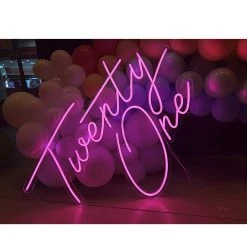 Everything Party All Birthday Party Hire - 21st Birthday Twenty One Neon Light Sign Party Decoration