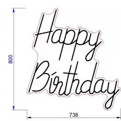 Everything Party All Birthday Party Hire - Happy Birthday Neon Light Sign Party Decoration