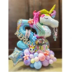 Everything Party 5th Birthday Unicorn Theme Balloon Arrangement Decoration Balloons