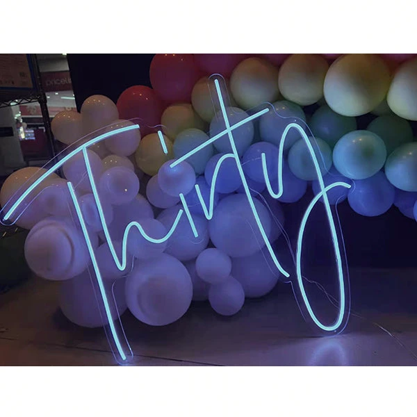 Everything Party Party Hire - 30th Birthday Thirty Neon Light Sign Party Decoration