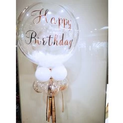 Everything Party Balloons Birthday Clear Bubble Helium Balloon With Feather And Writing Arrangement