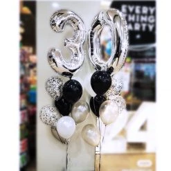 Everything Party 30th Birthday Jumbo Foil Number Helium Balloon Bouquet Balloons