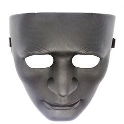 JD Party Masks Black Full Face Plastic Mask