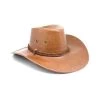 JD Party Cowboy Hat - Faux Leather Light Brown