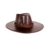 JD Party Cowboy Hat - Faux Leather Burgundy Brown