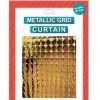 JD Party All Birthday Metallic Block Grid Curtain - Gold