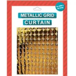 JD Party All Birthday Metallic Block Grid Curtain - Gold