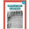 JD Party Metallic Block Grid Curtain - Silver