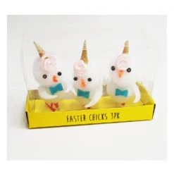 Artwrap By Event 3pk Craft Plush Easter Chicks With Unicorn Horn