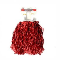 Everything Party Metallic Cheerleader Pom Pom - Red School Book Week Costume