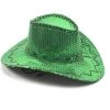 JD Party Sequin Cowboy Hat - Green By Theme