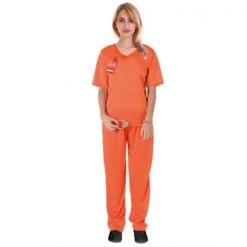 Everything Party Adult Deluxe Orange Prisoner Lady Costume