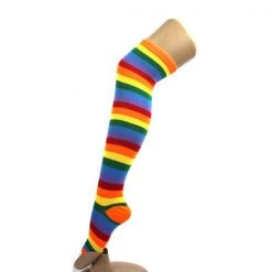Everything Party Over The Knee Stockings - Rainbow Stirpe