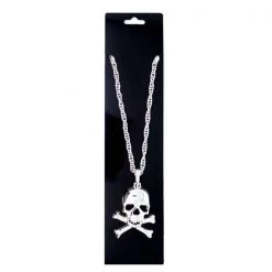 Everything Party Silver Chain Necklace With Skull By Theme