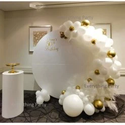 Everything Party 50th Birthday Balloon Garland With 2m White Acrylic Board Balloons