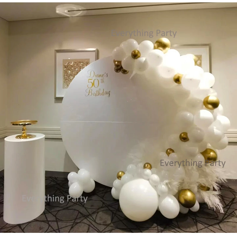 Everything Party 50th Birthday Balloon Garland With 2m White Acrylic Board Balloons