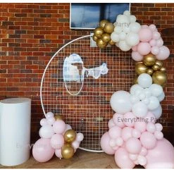 Everything Party 1st Birhday Balloon Garland With 2m Circle Mesh Stand And Neon Sign Balloons