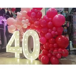 Everything Party 40th Birthday Balloon Garland With 1m LED Number Lights Balloons