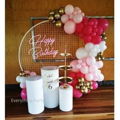 Everything Party Balloons Balloon Garland With 2m Circle Mesh Stand And Neon Sign