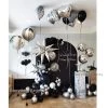 Everything Party Black & Silver Balloon Garland With Black Backdrop With Writting Balloons