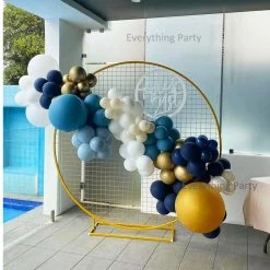 Everything Party Balloon Garland With 2m Gold Circle Mesh Stand Balloons