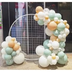 Everything Party Balloon Garland With 1.5m White Mesh Circle Backdrop Balloons