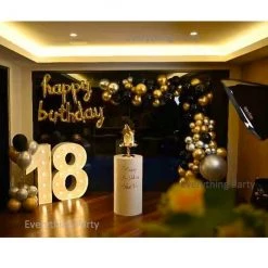 Everything Party 18th Birthday Balloon Garland With 1m LED Number Lights Set Balloons