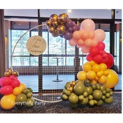 Everything Party Engagement Balloon Garland With 2m White Mesh Circle Stand