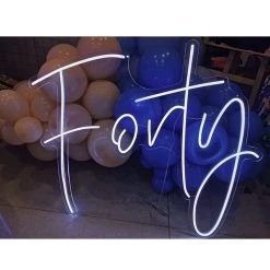 Everything Party Party Hire - 40th Birthday Forty Neon Light Sign Party Decoration