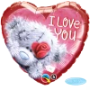 18" Qualatex Teddy Bear With I Love You Heart Shape Foil Balloon Balloons