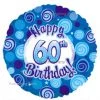 Qualatex 18" Happy 60th Birthday Blue Foil Balloon