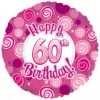 Qualatex 18" Happy 60th Birthday Pink Foil Balloon