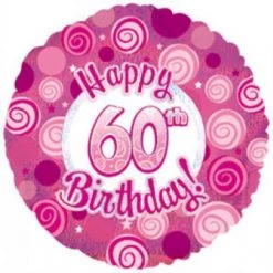 Qualatex 18" Happy 60th Birthday Pink Foil Balloon