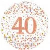Anagram 18" Oaktree Holographic Rose Gold 40th Birthday Foil Balloon Balloons