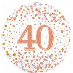 Anagram 18" Oaktree Holographic Rose Gold 40th Birthday Foil Balloon Balloons