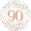 Qualatex 18" Oaktree Happy 90th Birthday Holographic Rose Gold Foil Balloon Balloons