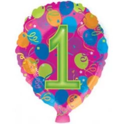 Everything Party Balloons 18" 1st Birthday Pink Hot Balloon Shape Foil Balloon