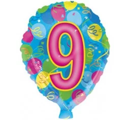 Everything Party Balloons 18" No.9 Balloon Shape Foil Balloon