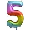 Unique 34" Jumbo Rainbow Number Foil Balloon - Number 5 Balloons