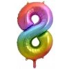 Unique 34" Jumbo Rainbow Number Foil Balloon - Number 8 Balloons