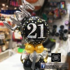 Everything Party 21st Birthday Table Balloon Arrangement