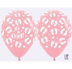 Everything Party 11" DTX It's A Girl Footprints Latex Balloon Balloons