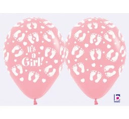 Everything Party 11" DTX It's A Girl Footprints Latex Balloon Balloons